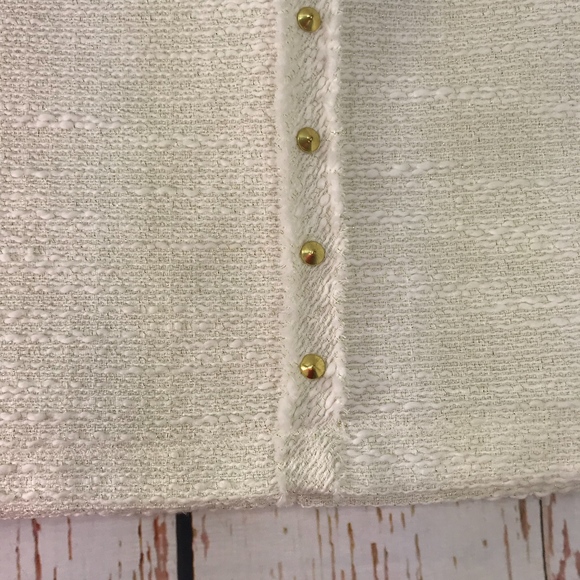 Jennifer Lopez Cream Side Fringe Back Zipper Skirt - Picture 2 of 8